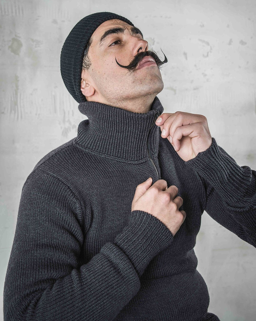 Pike Brothers1948 Troyer knitted sweater anthracitePulloverBritish Parts Lucerne