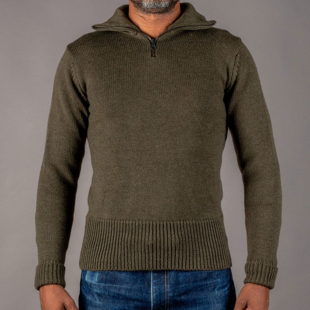 Pike Brothers1948 Troyer Knitted Sweater Army GreenPulloverBritish Parts Lucerne