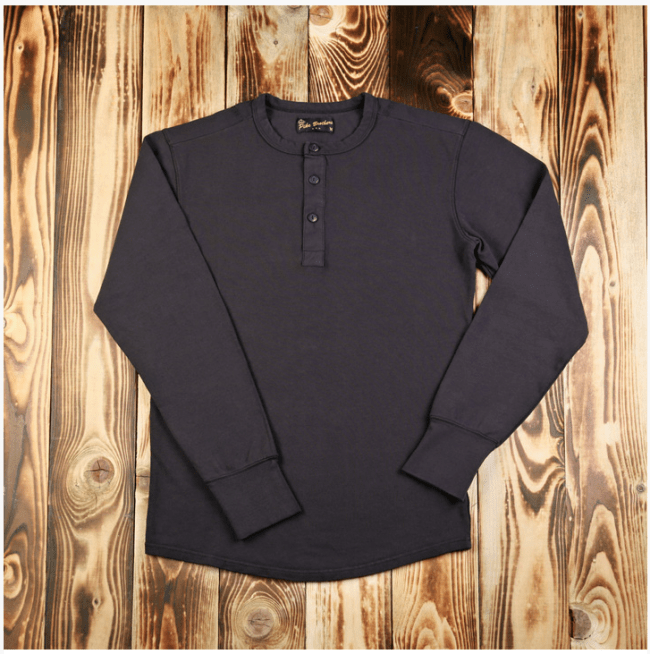 Pike Brothers1954 Utility Shirt Long Sleeve faded blackHenleyBritish Parts Lucerne