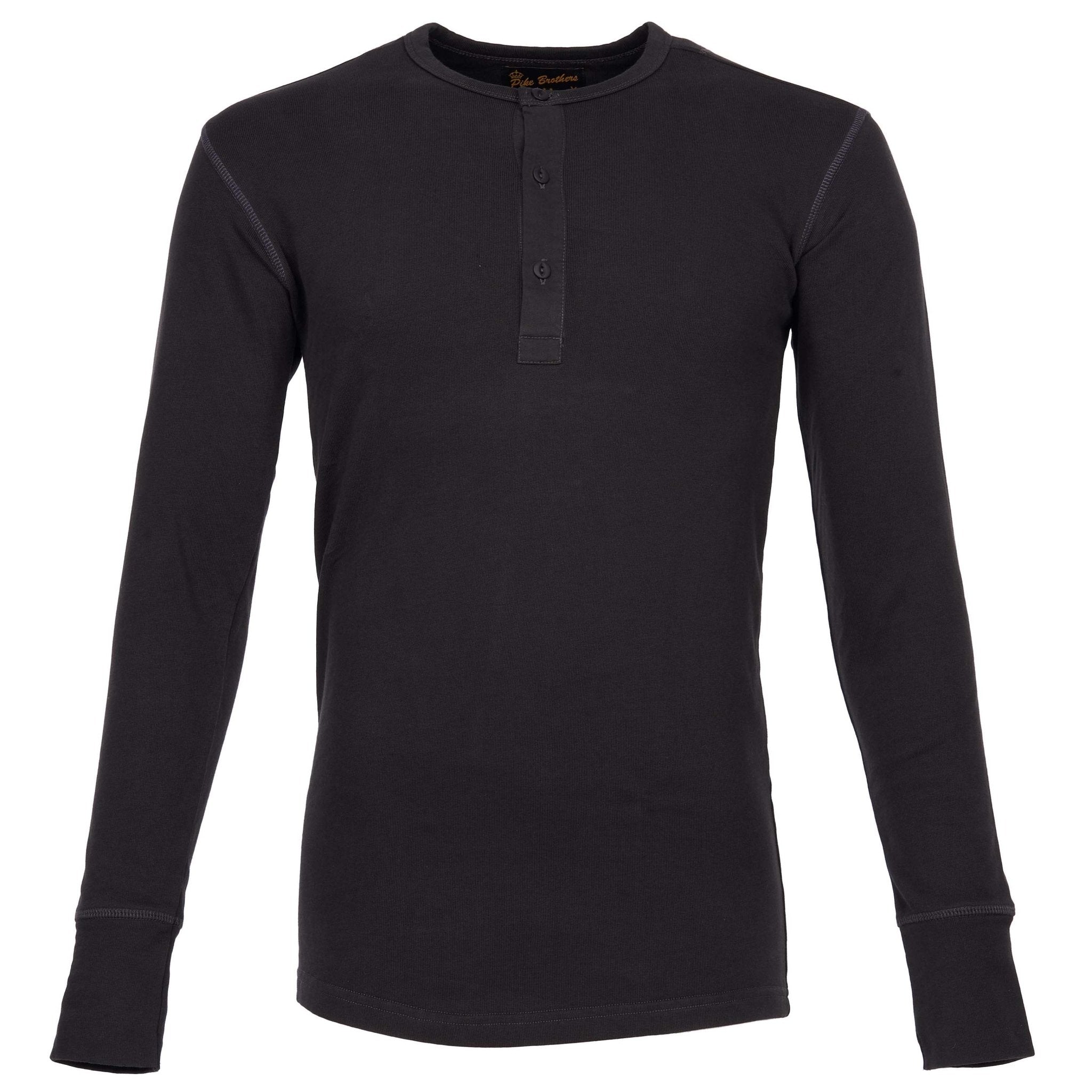 Pike Brothers1954 Utility Shirt Long Sleeve faded blackHenleyBritish Parts Lucerne