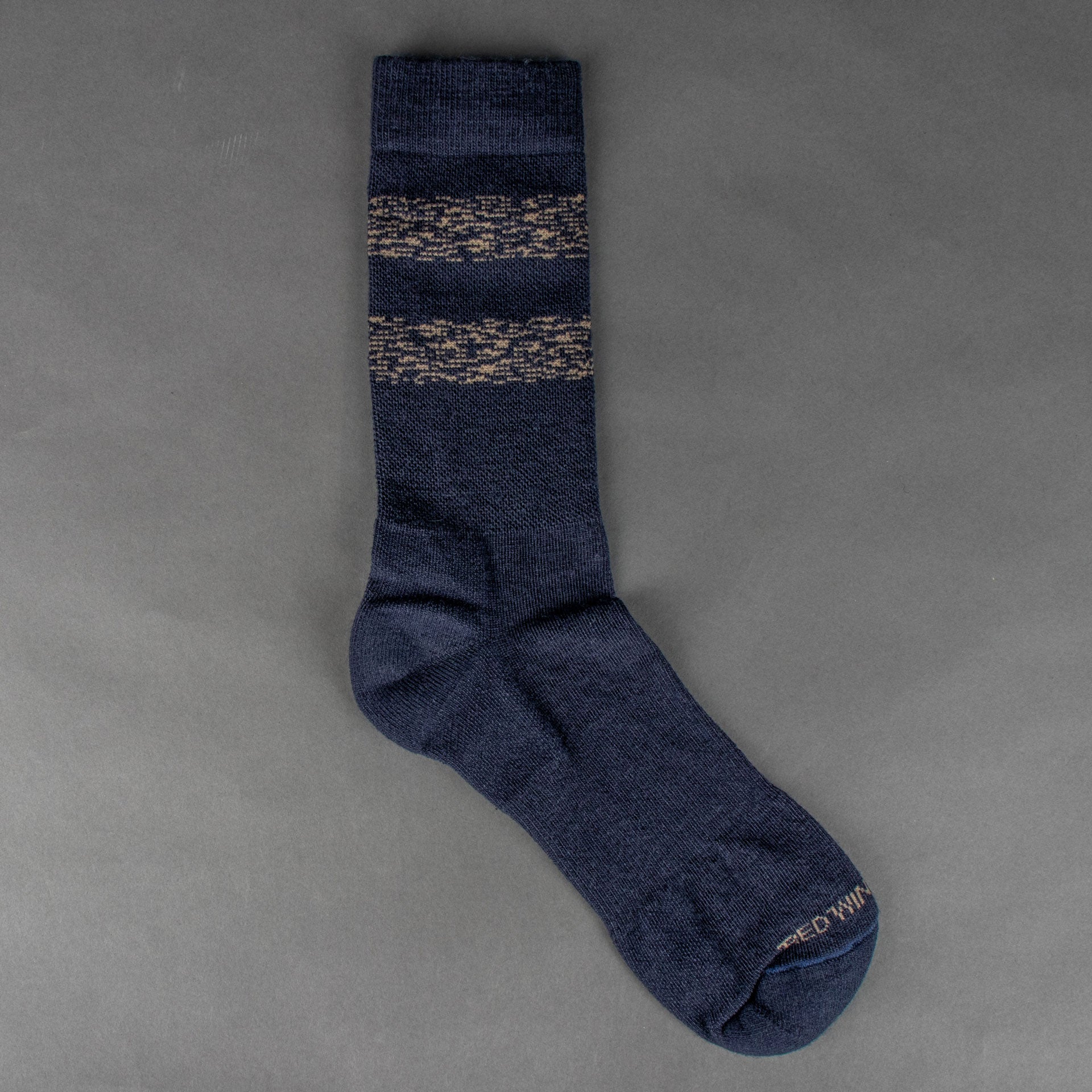 Red Wing ShoesWool Blend Striped Crew Socks Navy/TanSocksBritish Parts Lucerne