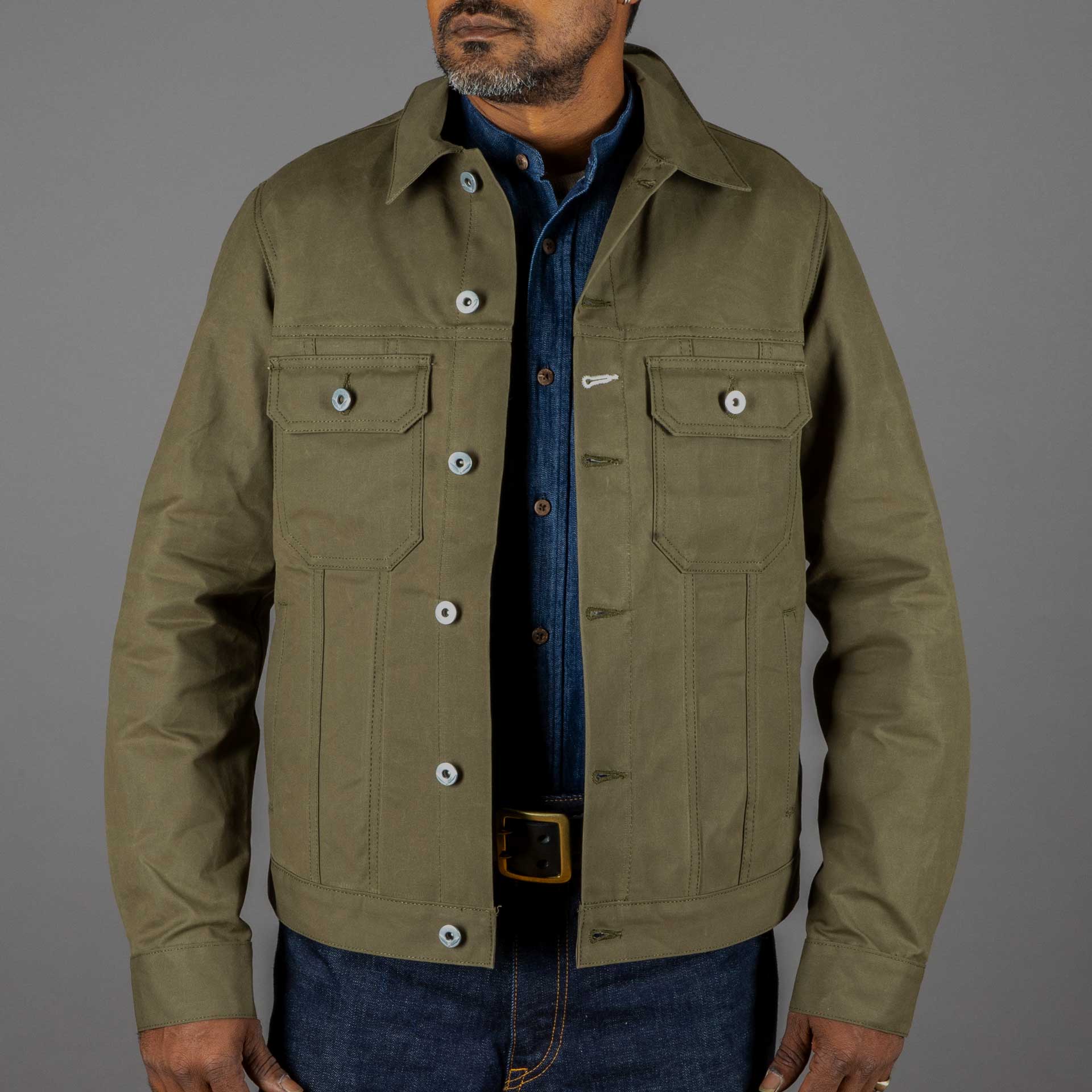 Rogue TerritoryCruiser Jacket Dry Wax Canvas OliveJacketsBritish Parts Lucerne