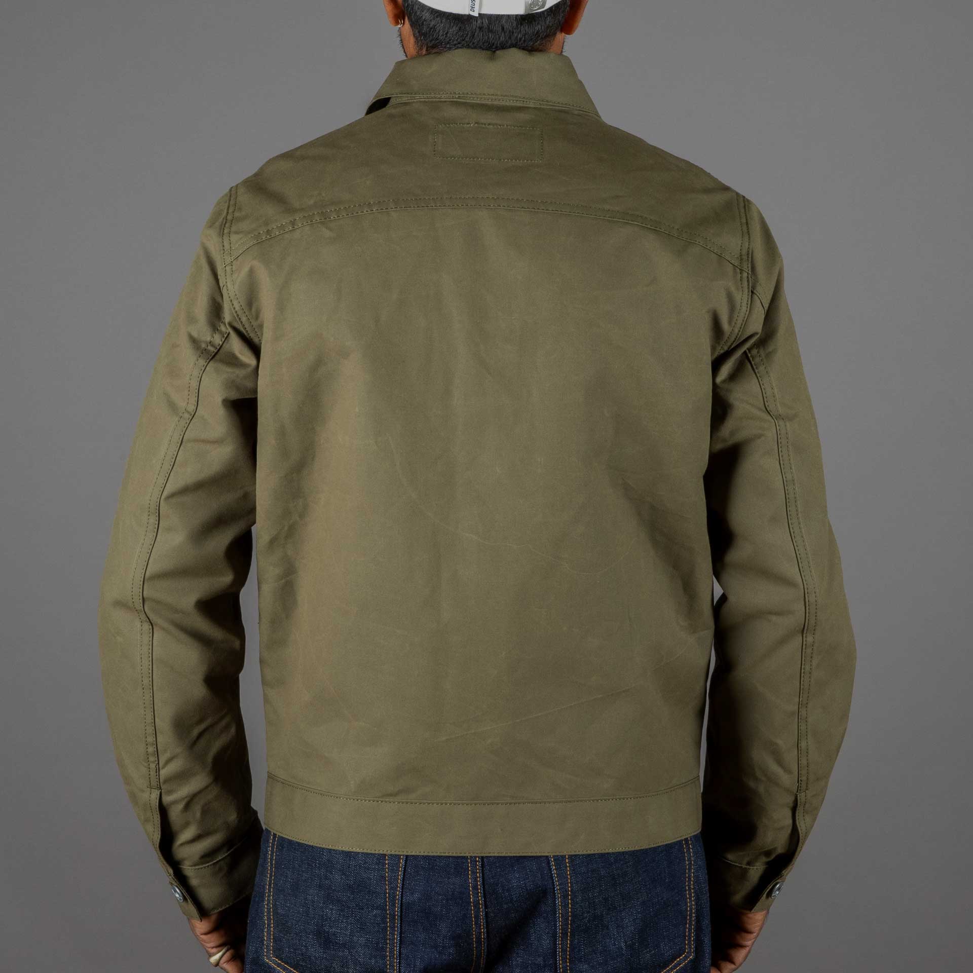 Rogue TerritoryCruiser Jacket Dry Wax Canvas OliveJacketsBritish Parts Lucerne