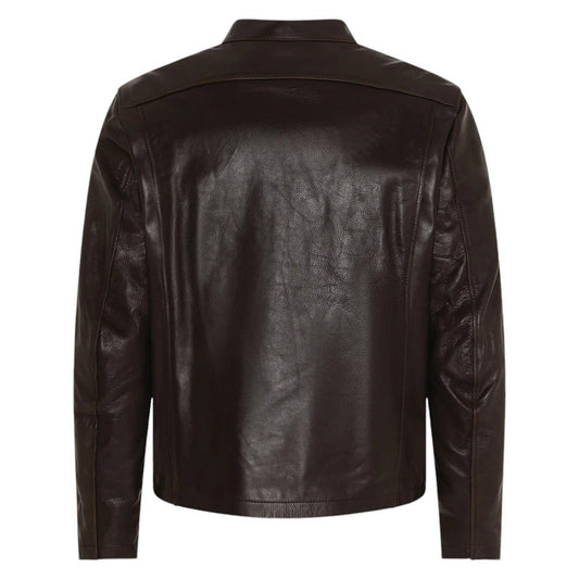 RokkerCommander Leather Jacket BrownMotorcycle JacketBritish Parts Lucerne