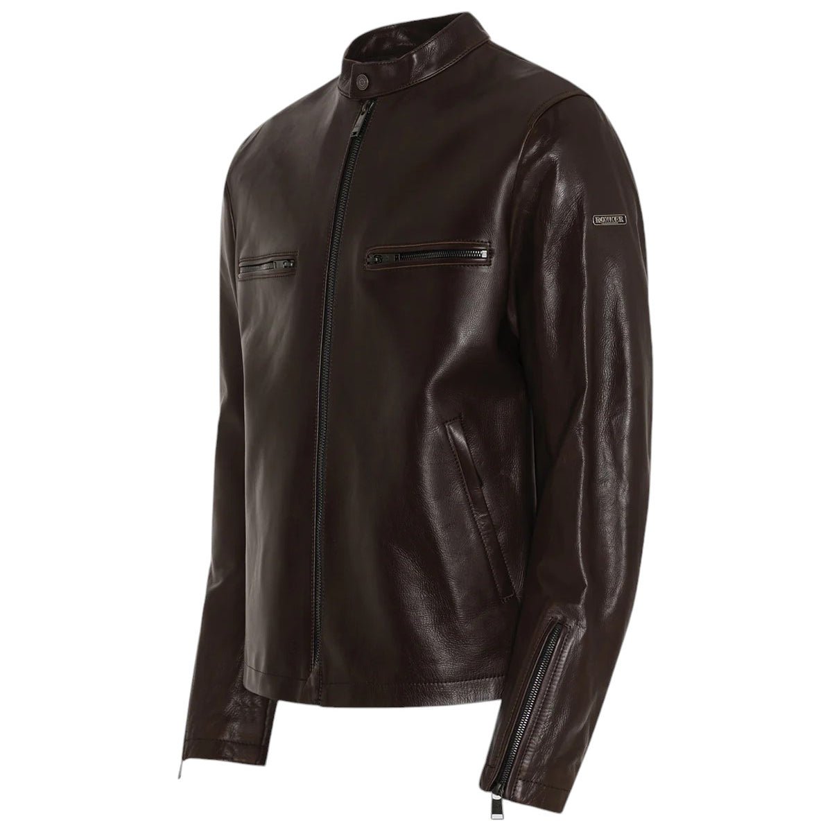RokkerCommander Leather Jacket BrownMotorcycle JacketBritish Parts Lucerne