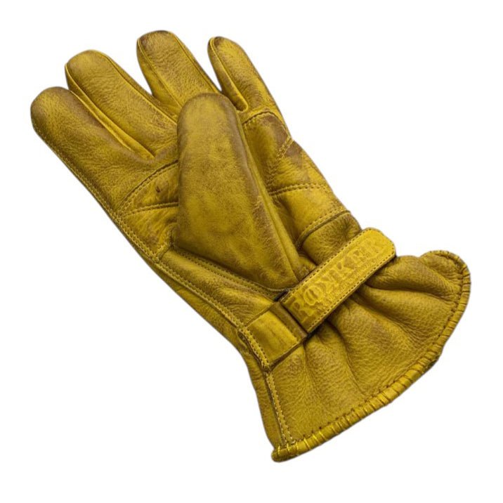 RokkerRide Hard Motorcycle Gloves Natural YellowGlovesBritish Parts Lucerne