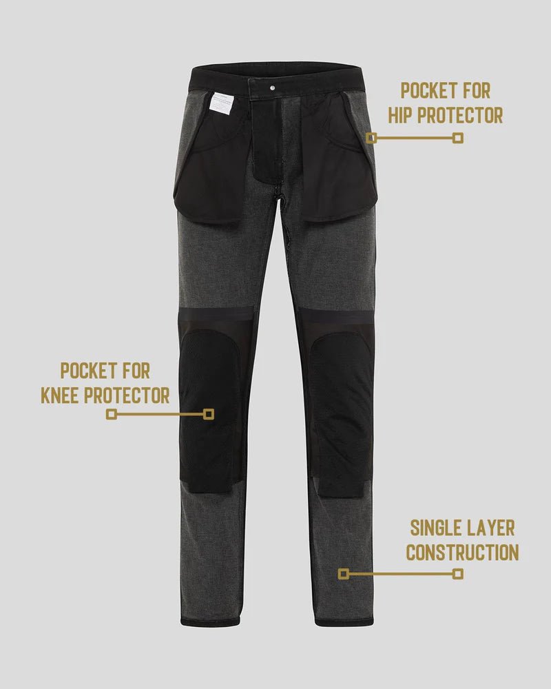 RokkerRokkertech Tapered Slim Black BlackMotorcycle pantsBritish Parts Lucerne