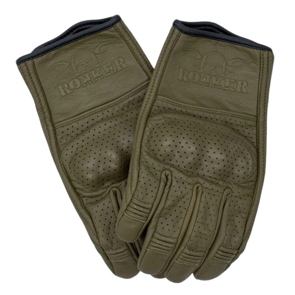 RokkerTucson motorcycle gloves perforated oliveGlovesBritish Parts Lucerne