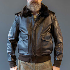 Schott NYCA - 2 Flieger leather jacket dark brownLeather jacketBritish Parts Lucerne