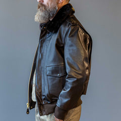 Schott NYCA - 2 Flieger leather jacket dark brownLeather jacketBritish Parts Lucerne