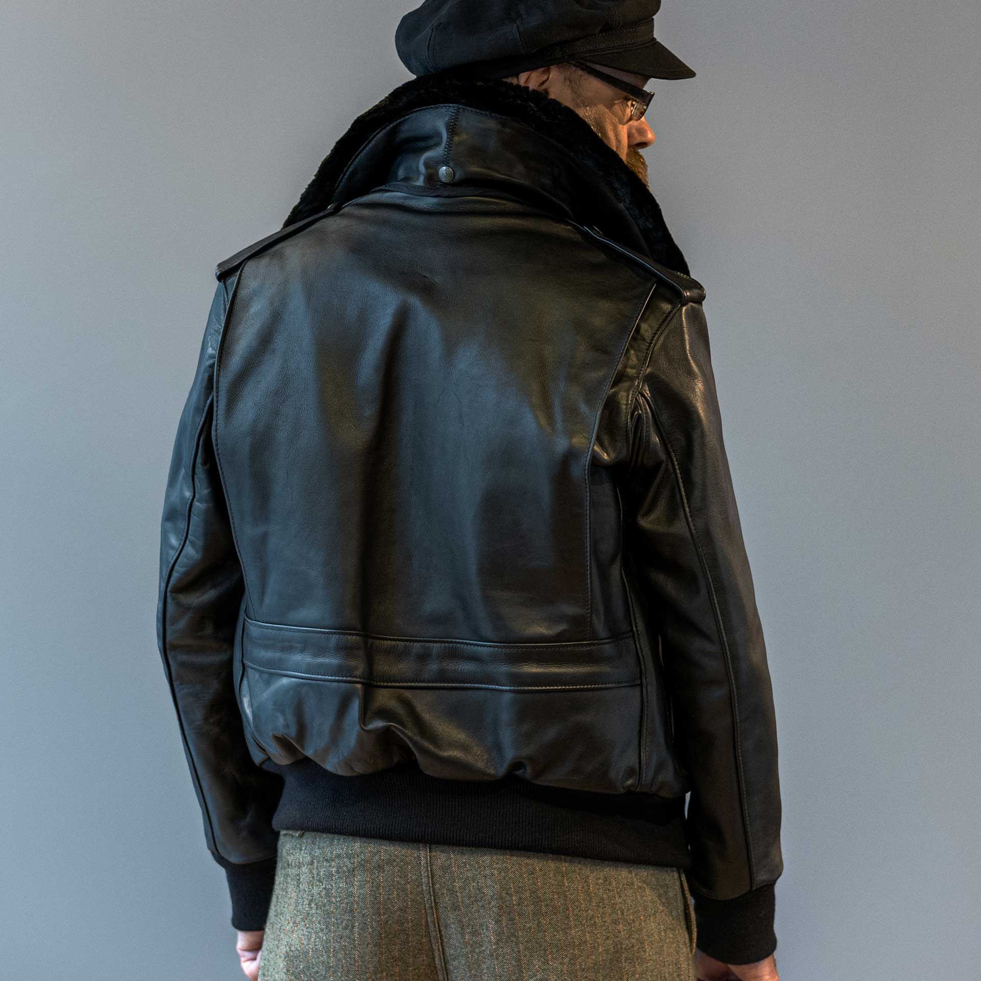 Schott NYCA - 2 Flieger leather jacket blackLeather jacketBritish Parts Lucerne