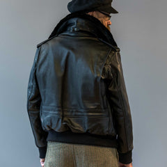 Schott NYCA - 2 Flieger leather jacket blackLeather jacketBritish Parts Lucerne