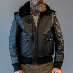 Schott NYCA - 2 Flieger leather jacket blackLeather jacketBritish Parts Lucerne