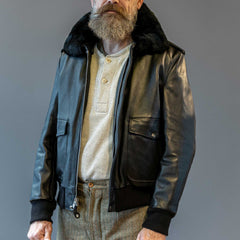 Schott NYCA - 2 Flieger leather jacket blackLeather jacketBritish Parts Lucerne