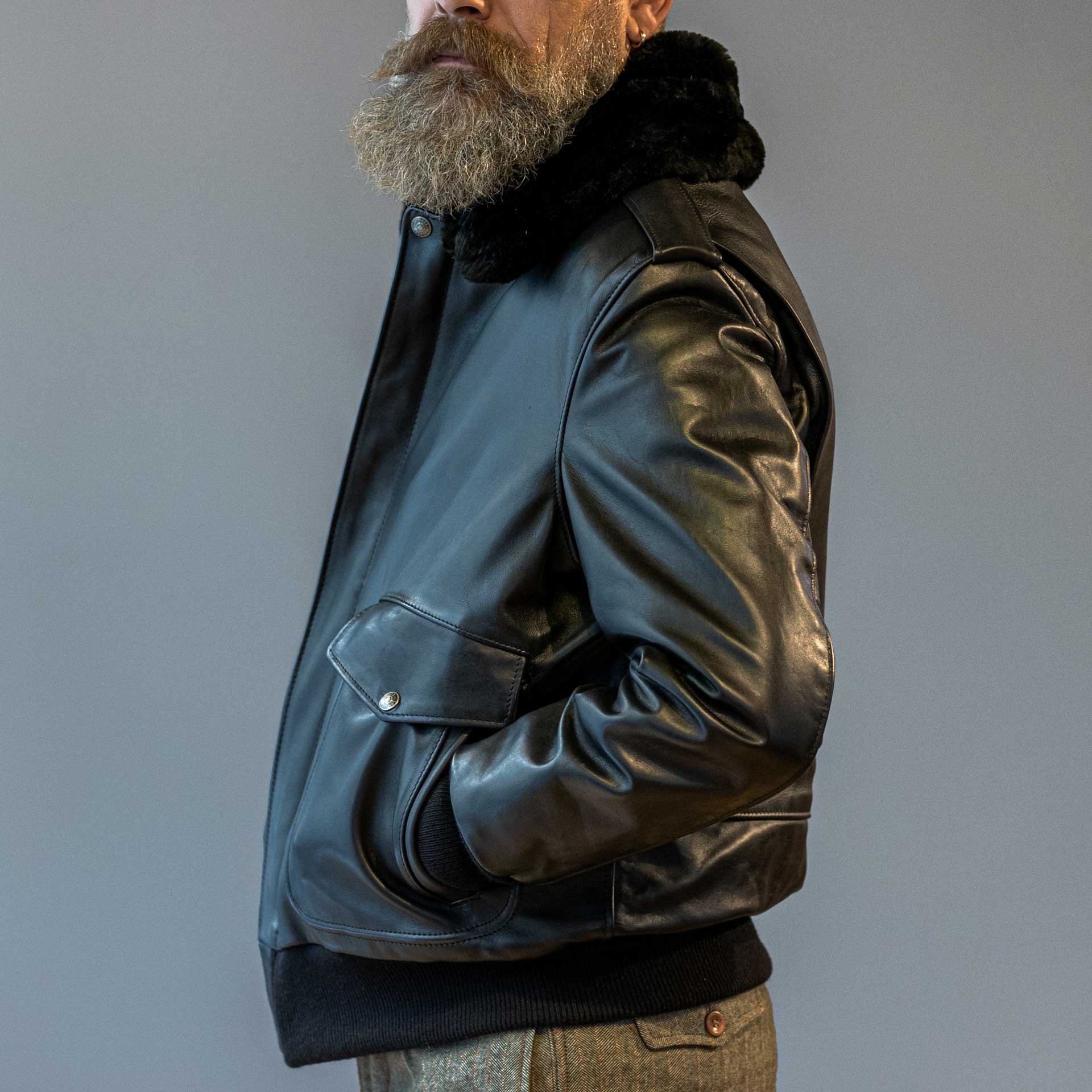 Schott NYCA - 2 Flieger leather jacket blackLeather jacketBritish Parts Lucerne