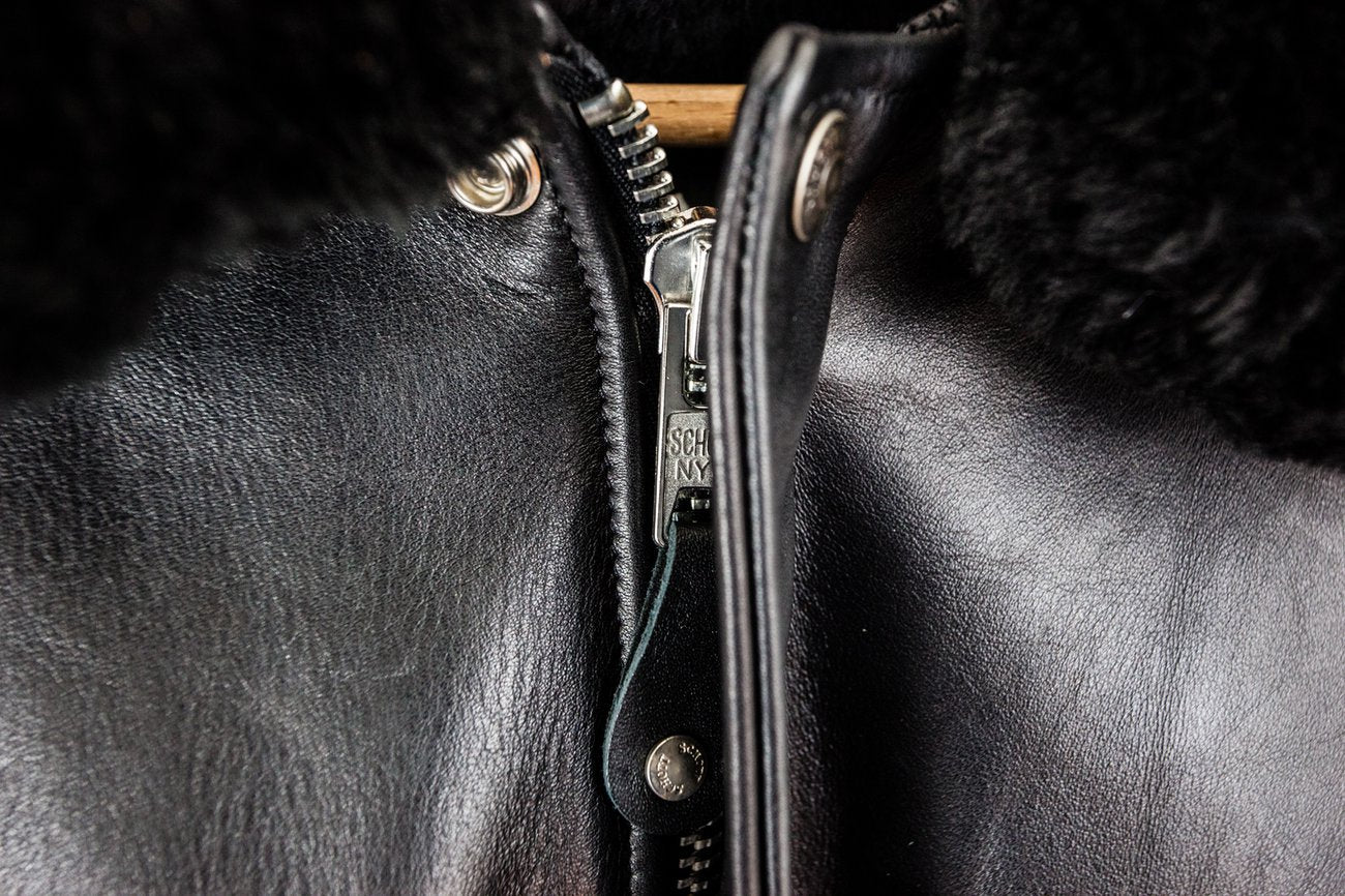 Schott NYCA - 2 Flieger leather jacket blackLeather jacketBritish Parts Lucerne