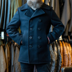 Schott NYC Classic Melton Wool Navy PeacoatCoatBritish Parts Luzern