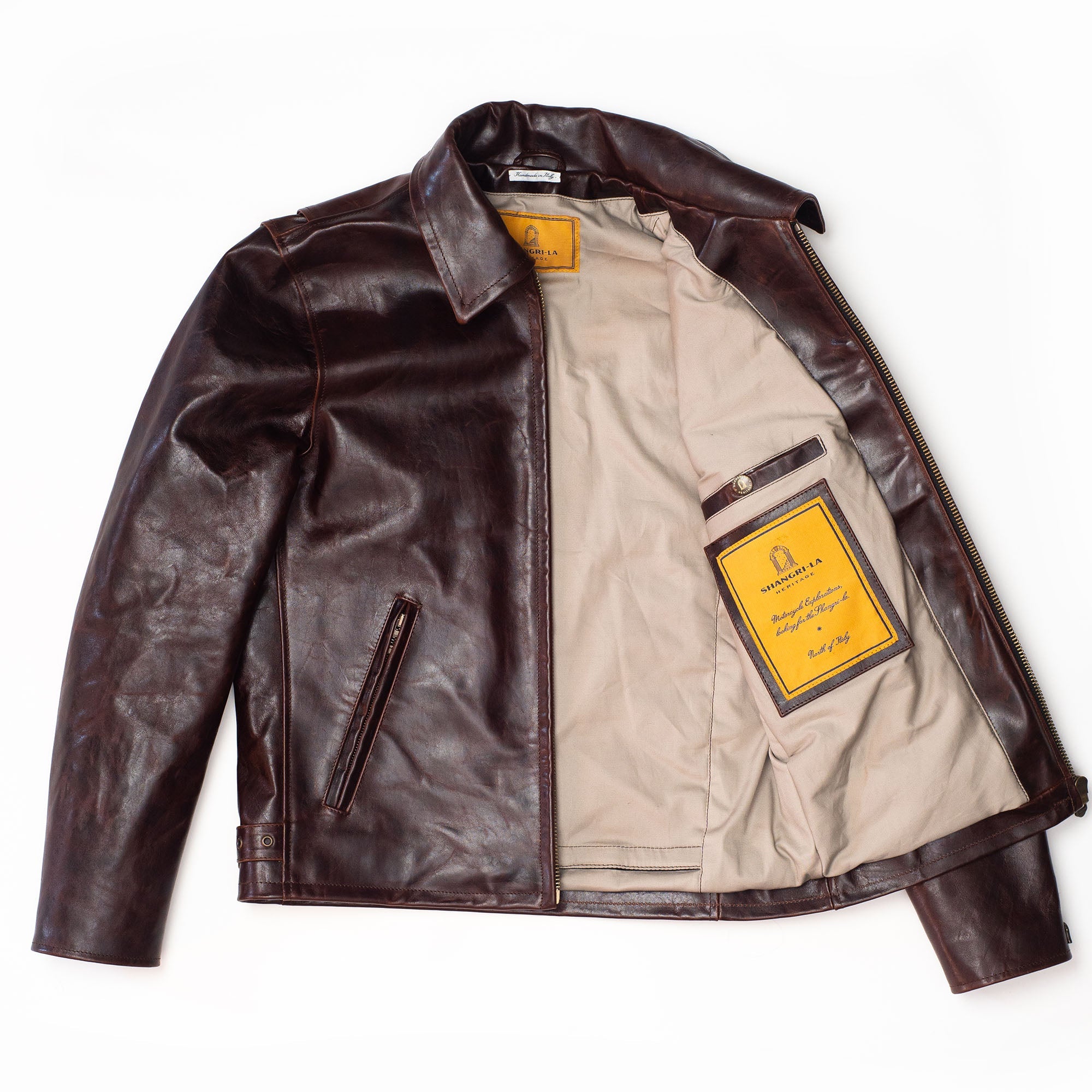 Shangri - La HeritageVarenne Horse Hide Leather Jacket WhiskeyJacketsBritish Parts Lucerne