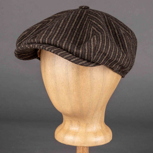 Stetson8 - Panel wool slider cap - brown/beige stripesCapBritish Parts Lucerne