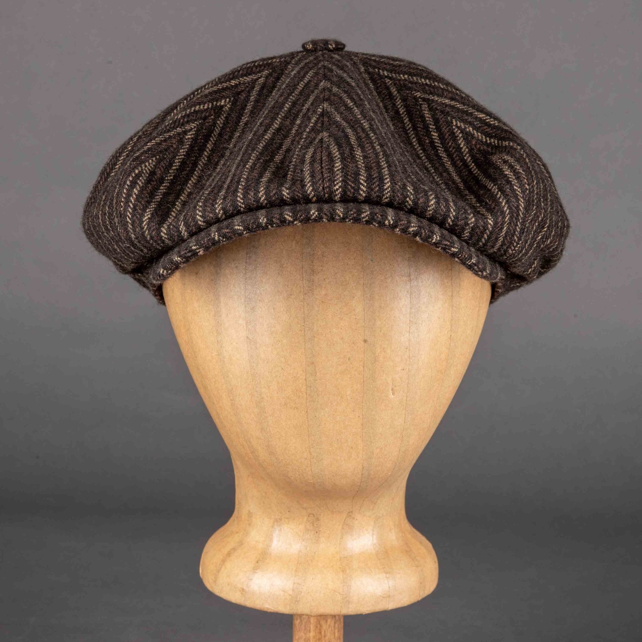 Stetson8 - Panel wool slider cap - brown/beige stripesCapBritish Parts Lucerne