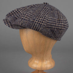 Stetson8 - Panel slider cap virgin wool check dark gray / blackCapBritish Parts Lucerne