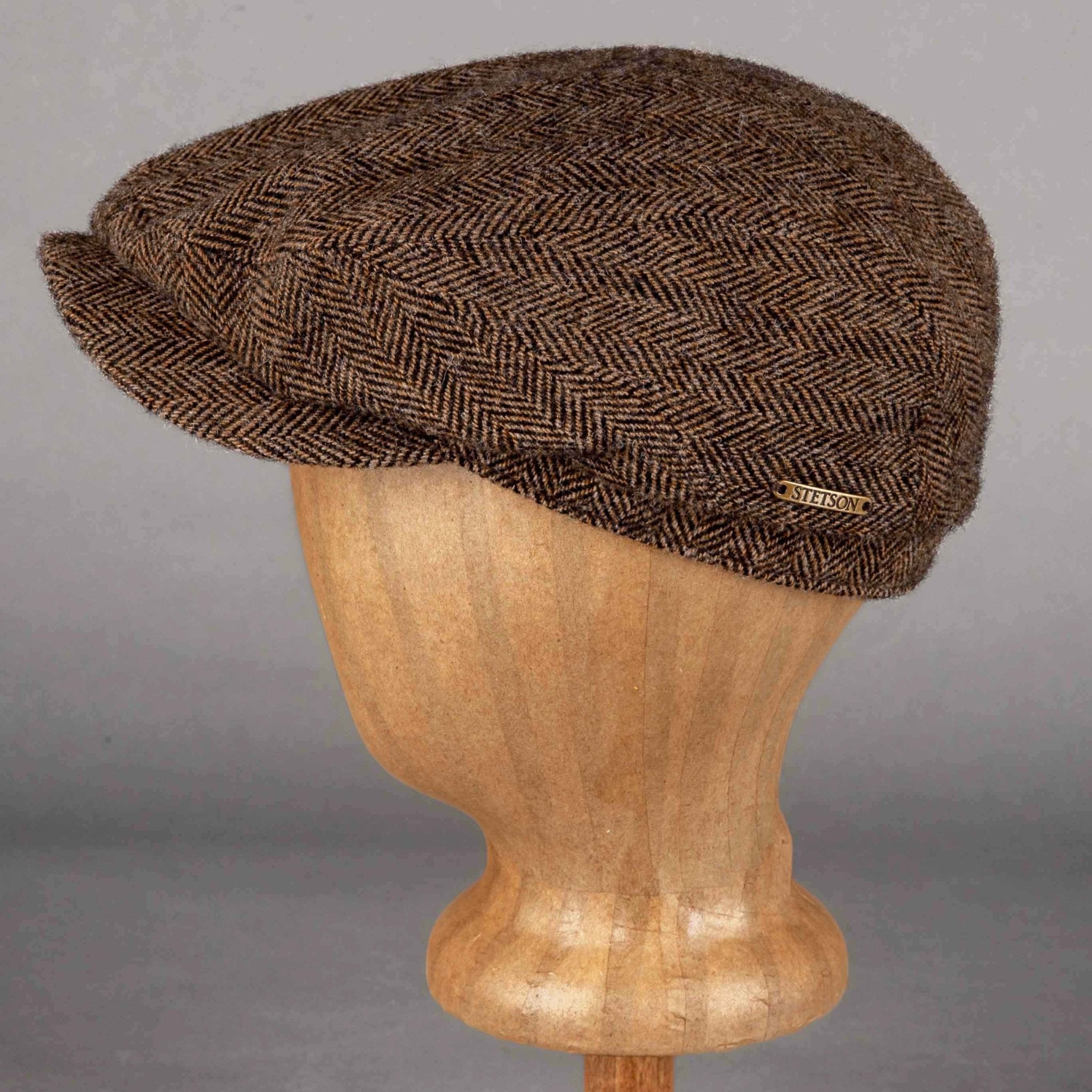 StetsonDriver Cap Virgin Wool Herringbone brown - melangeCapBritish Parts Lucerne