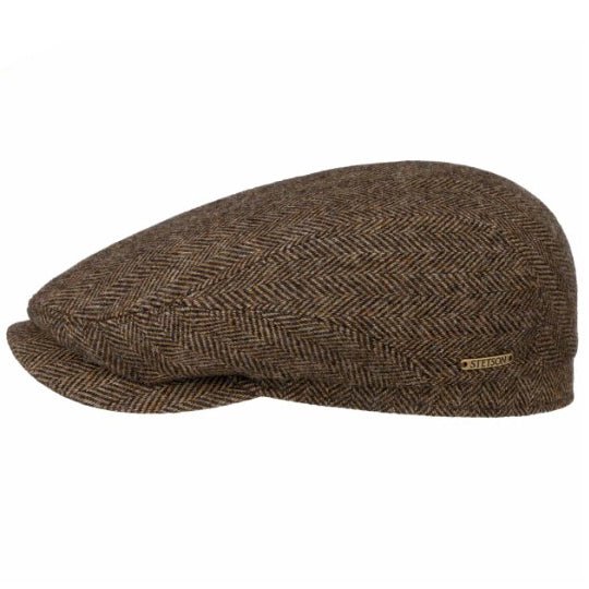 StetsonDriver Cap Virgin Wool Herringbone brown - melangeCapBritish Parts Lucerne