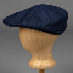 Stetson Driver Cap Virgin Wool, Silk & Cashmere Flat Cap Blue British Parts Lucerne