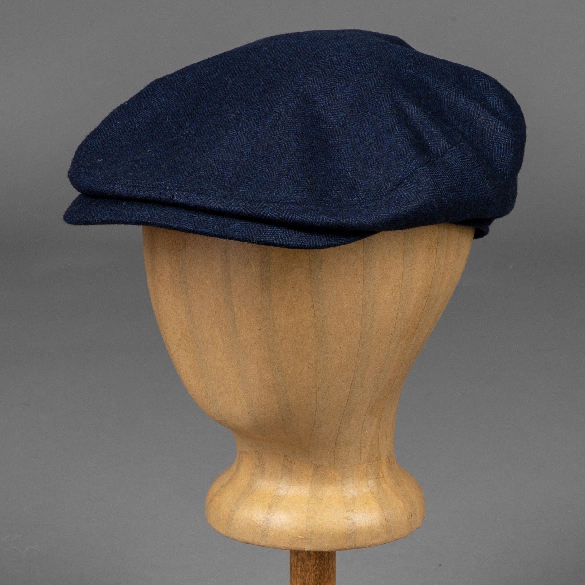 Stetson Driver Cap Virgin Wool, Silk & Cashmere Flat Cap Blue British Parts Lucerne