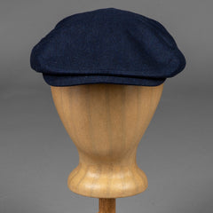Stetson Driver Cap Virgin Wool, Silk & Cashmere Flat Cap Blue British Parts Lucerne