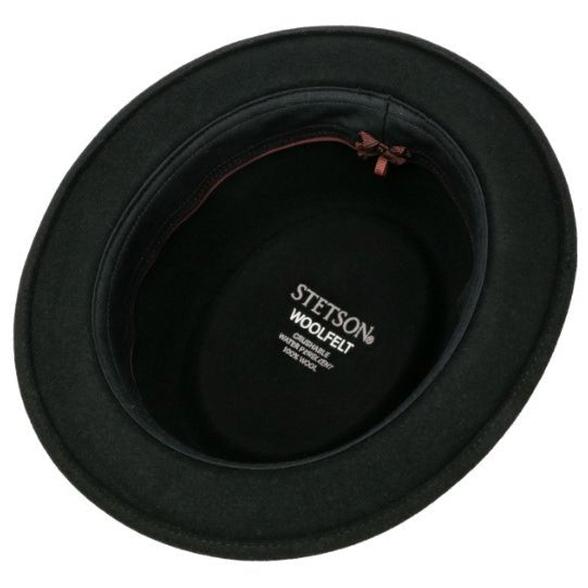 StetsonPork Pie Woolfelt black with featherHatBritish Parts Lucerne