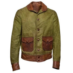 Thedi Leatherscanvas jacket with buffalo leatherjacketsBritish Parts Lucerne