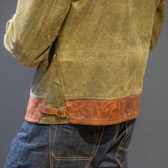 Thedi Leatherscanvas jacket with buffalo leatherjacketsBritish Parts Lucerne